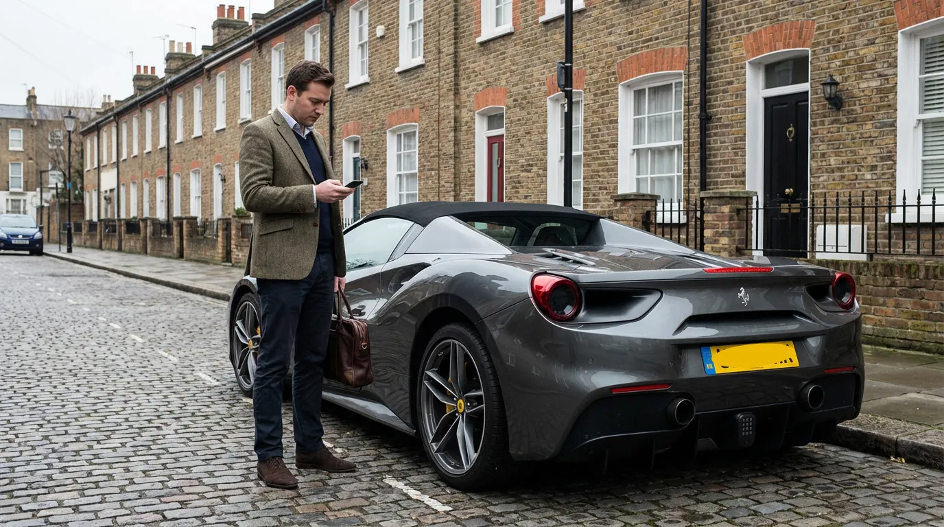 Ferrari Spider for hourly car hire in Bath